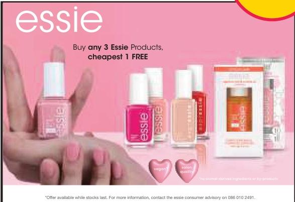 Buy any 3 Essie Products, cheapest 1 FREE