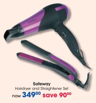 Safeway Hairdryer and Straightener Set