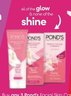 Pond's Facial Skin Care products for a glowing appearance without shine.