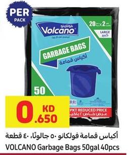 VOLCANO Garbage Bags 50gal 40 Pcs