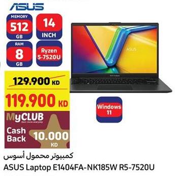 ASUS Laptop E1404FA-NK185W R5-752U with 512 GB storage and 8 GB RAM