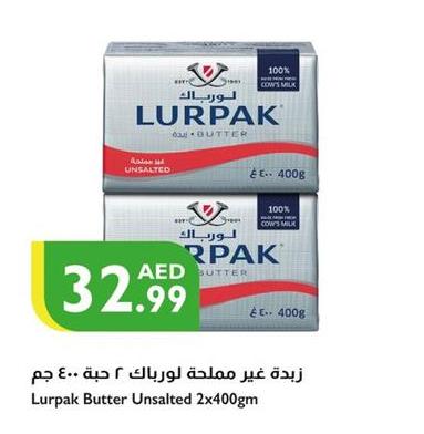 Lurpak Butter Unsalted  2x400gm