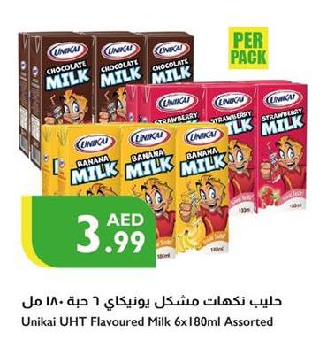 Unikai UHT Flavoured Milk 6x180ml Assorted