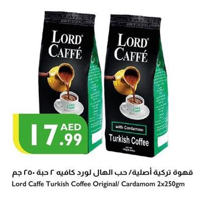 Lord Caffe Turkish Coffee Original/ Cardamom 2x250gm