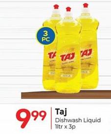 Taj Dishwash Liquid 1ltr x 3pc