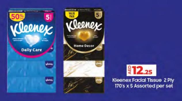 Kleenex Facial Tissue 2 Ply 170's x 5 Assorted per  set