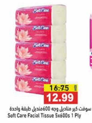 Softcare  Facial Tissue 5x600 sheets 1 Ply