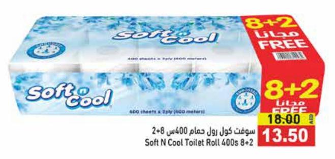 Soft N Cool Toilet Roll 400s 8+2