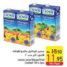 Lacnor Juice Mango/Fruit Cocktail 1ltr x 2pcs