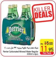 Perrier Carbonated Mineral Water Regular 330ml x 4pcs