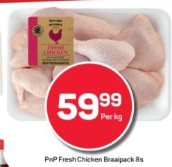 PnP Fresh Chicken Braaipack 8s Per Kg