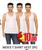 Men's T Shirt Vest 3 Pack