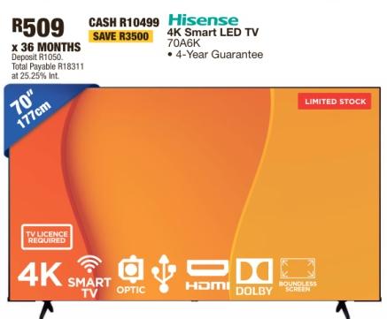 Hisense 4K Smart LED TV 70A6K