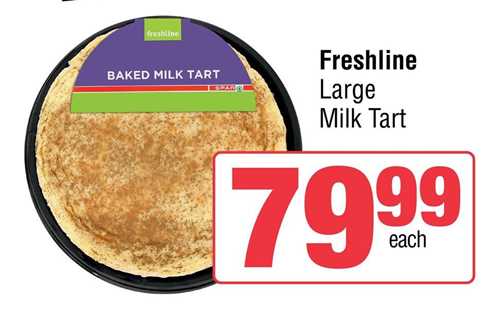 Spar Freshline Large Milk Tart 