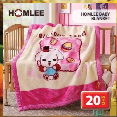 Homlee Baby Blanket featuring a cute design with a dog and food items.