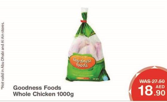 Goodness Foods Whole Chicken 1000 Gm