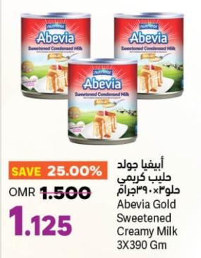 Abvia Gold Sweetened Creamy Milk 3X390 Gm