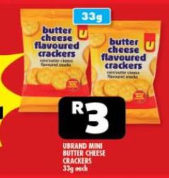 Ubrand Mini Butter Cheese Crackers 33g each