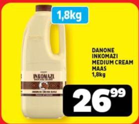 DANONE INKOMAZI Medium Cream Maas 1.8kg