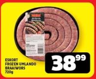 Eskort Frozen Umlando Braaiwors 720g