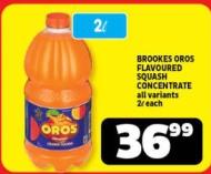 BROOKES OROS FLAVOURED SQUASH CONCENTRATE all Variants 2L each