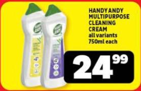 HANDY ANDY MULTIPURPOSE CLEANING CREAM All variants 750ml each