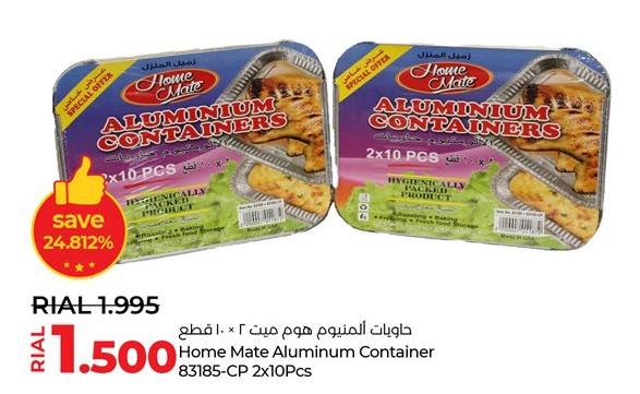 Home Mate Aluminum Container 2x10 Pcs