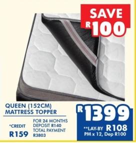 Queen (152cm) Mattress Topper