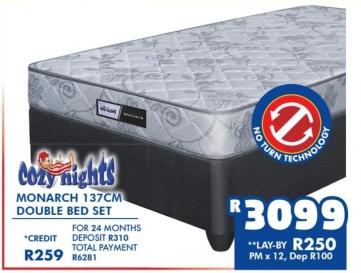 Cozy Nights Monarch 137cm Double Bed  Set