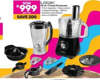 LOGIK 10-in-1 Food Processor 