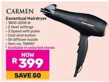 Carmen Essential Hairdryer