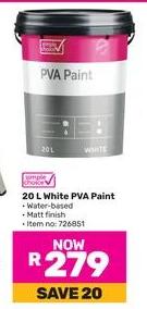 Simple Choice 20 L White PVA Paint