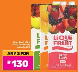 Any 3 Liqui-Fruit 100% Fruit Juice Blend Assorted 2 L