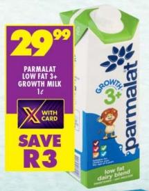 Parmalat Low Fat 3+ Growth Milk 1L