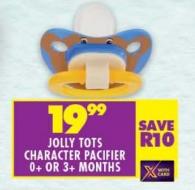 Jolly Tots Character Pacifier 0+ or 3+ months