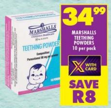 Marshalls Teething Powders 10 Per Pack