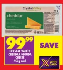 Crystal Valley Cheddar/Gouda Cheese 750g