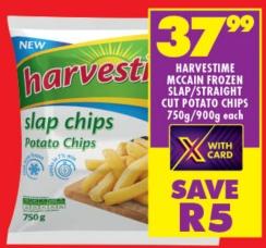 HARVESTTIME McCain Frozen Slap/Straight Cut Potato Chips 750g /900g Eacj