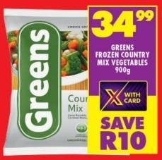 Greens Frozen Country Mix Vegetables 900g