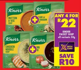 Knorr Packet Soup all variants 50g Any 4