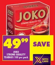 JOKO STRONG QUALITY TEA 100 per pack