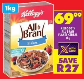 KELLOGG'S ALL BRAN FLAKES CEREAL 1kg