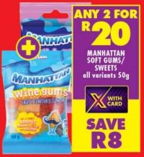 Manhattan Soft Gums/Sweets All Variants 50g Any 2