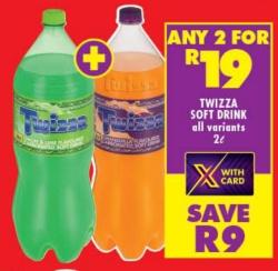 TWIZZA SOFT DRINK all variants 2L Any 2