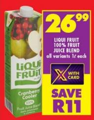 LIQUI FRUIT 100% FRUIT JUICE BLEND all variants 1L