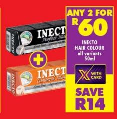 INECTO HAIR COLOUR all variants 50ml Any 2