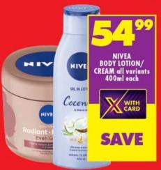 Nivea Body Lotion/Cream All Variants 400ml Each