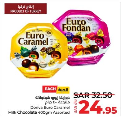 Doriva Euro Caramel Milk Chocolate Assorted 400Gm