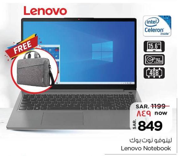 Lenovo Notebook with Intel Celeron, 15.6" display, 256GB storage, 4GB RAM