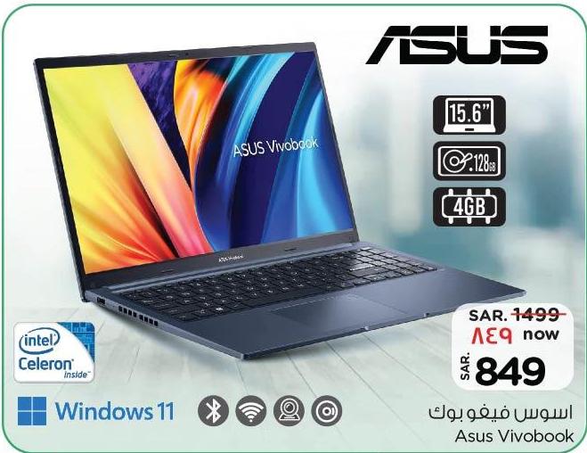 ASUS Vivobook with Intel Celeron, 15.6 inch display, 128GB storage, 4GB RAM